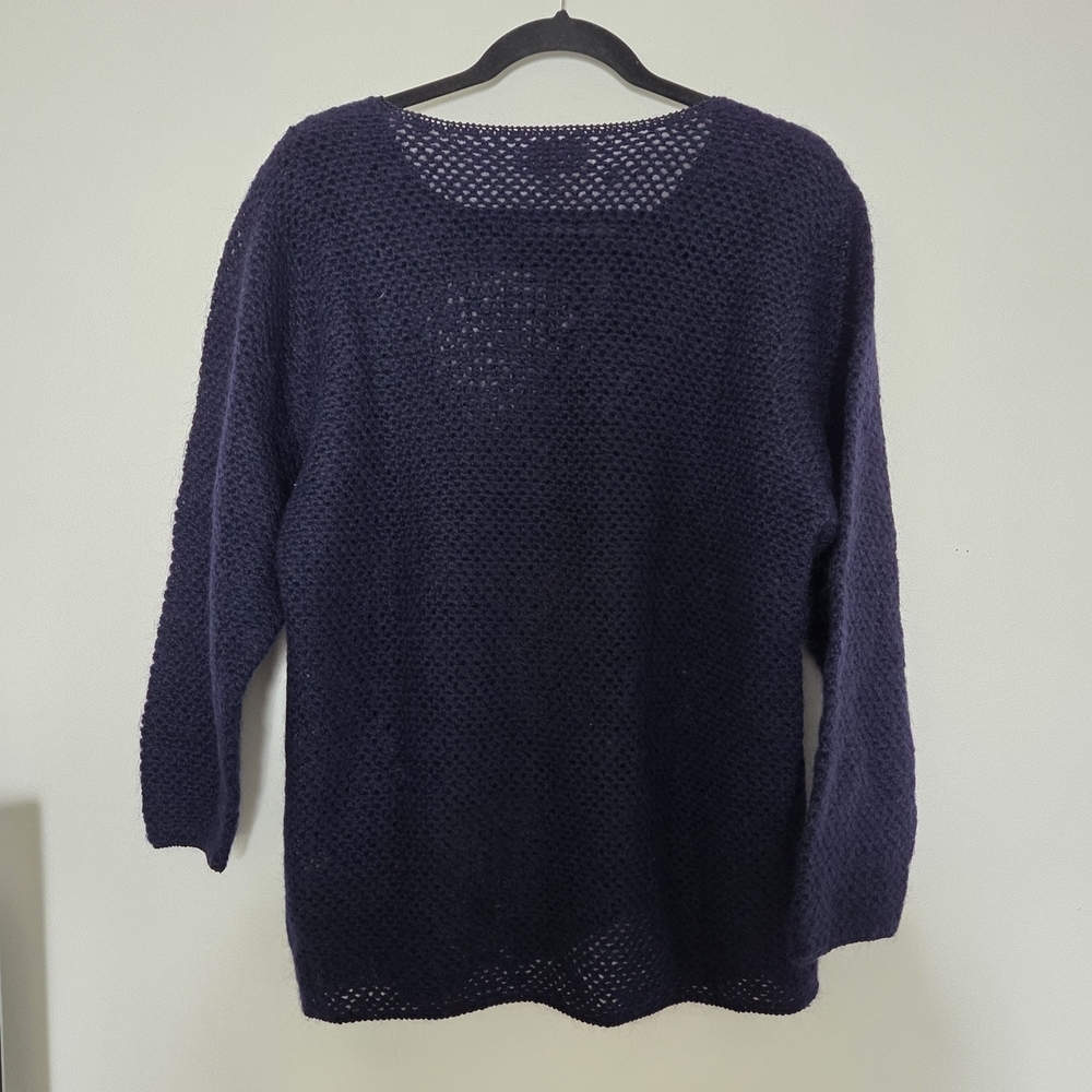 Ziao Yiyi Mohair Knit Sweater Navy Blue Sz Large - Picture 7 of 10
